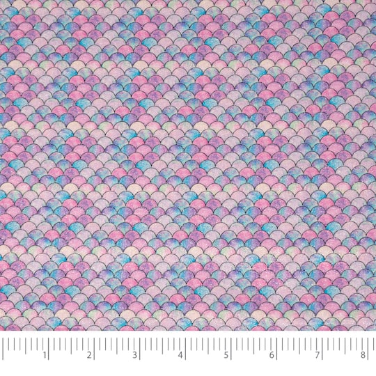 SINGER Mermaids Glitter Print Cotton Fabric